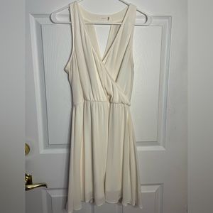 Cream V-Neck Dress